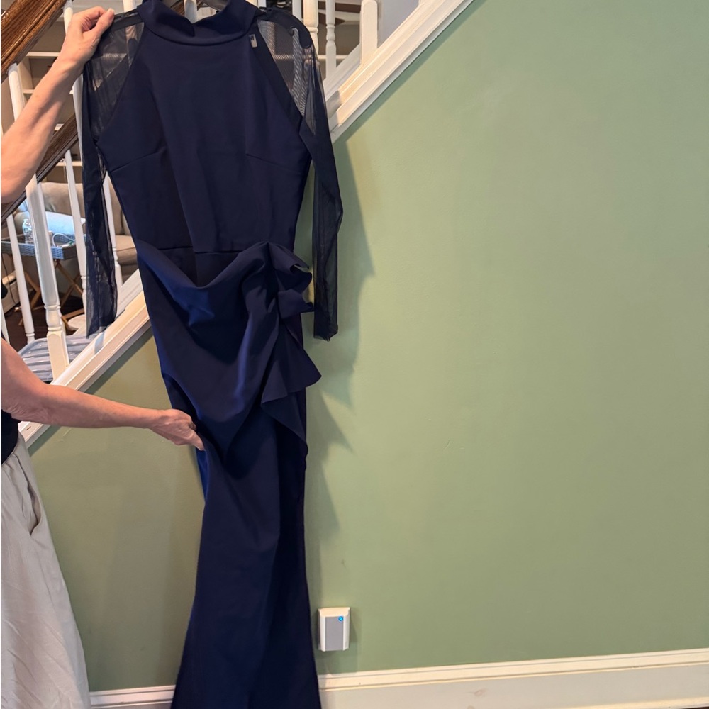 Chiara Boni Midnight Blue Long Sleeve Dress